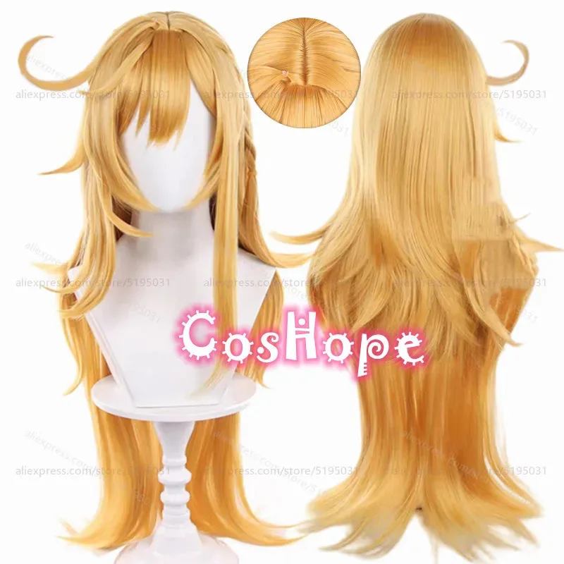 

Escoffier Cosplay Wig 80cm Long Pre Braided Yellow Wig Cosplay Anime Cosplay Wigs Heat Resistant Synthetic Wigs