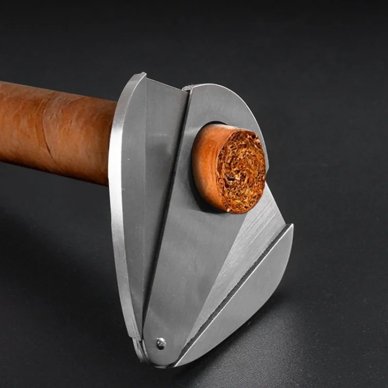 Portable Metal Cigar Cutter Thickened Double Blades Stainless Steel Cigar Clipper Cutting Tool Smoking Accessories - view 4