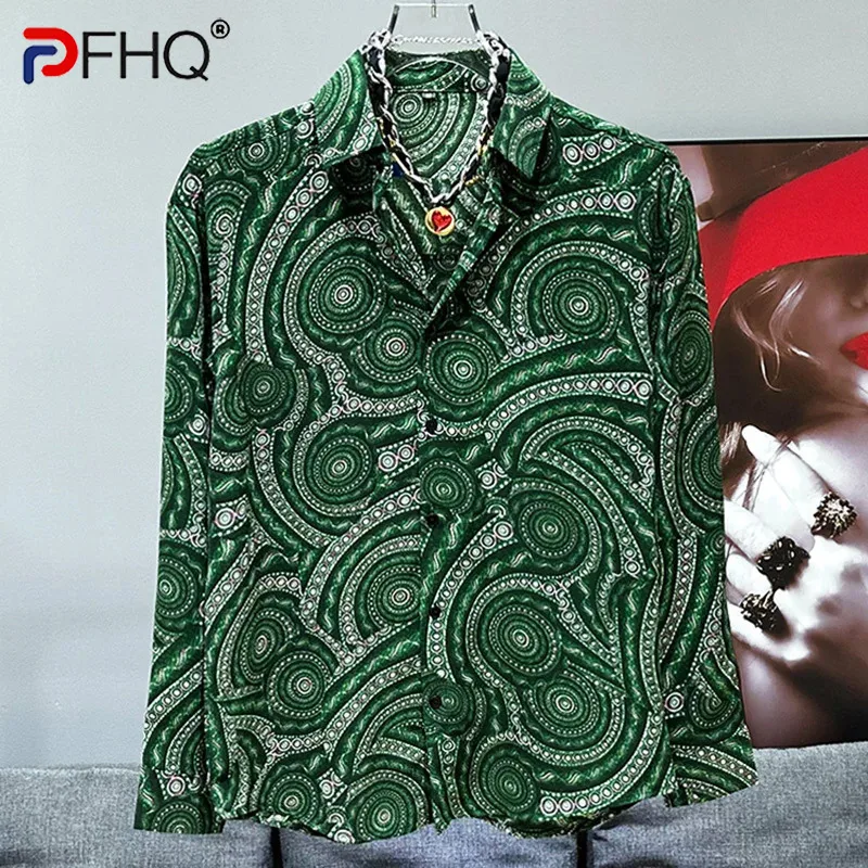 

PFHQ Men's New Tops Summer Thin Comfortable Personality Turn-down Collar Non Ironing Korean Casual Versatile Male Shirts 21Z4870