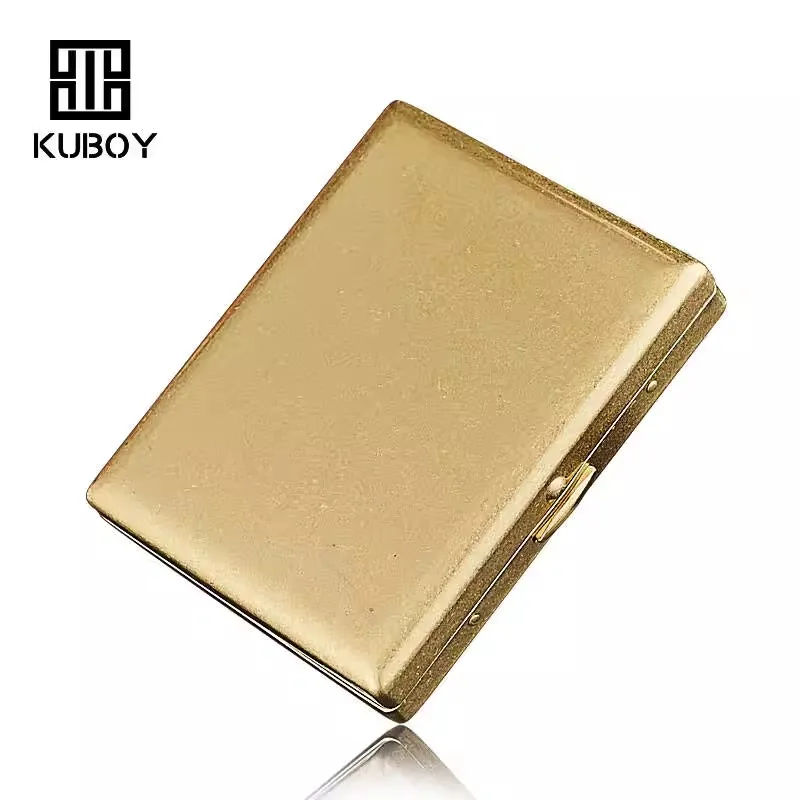 Antiqued Style Thick Cigarette Box Case Tobacco Container Box Cig Cigar Holder Box Storage Case with 2 Clips 20Pcs Capacity