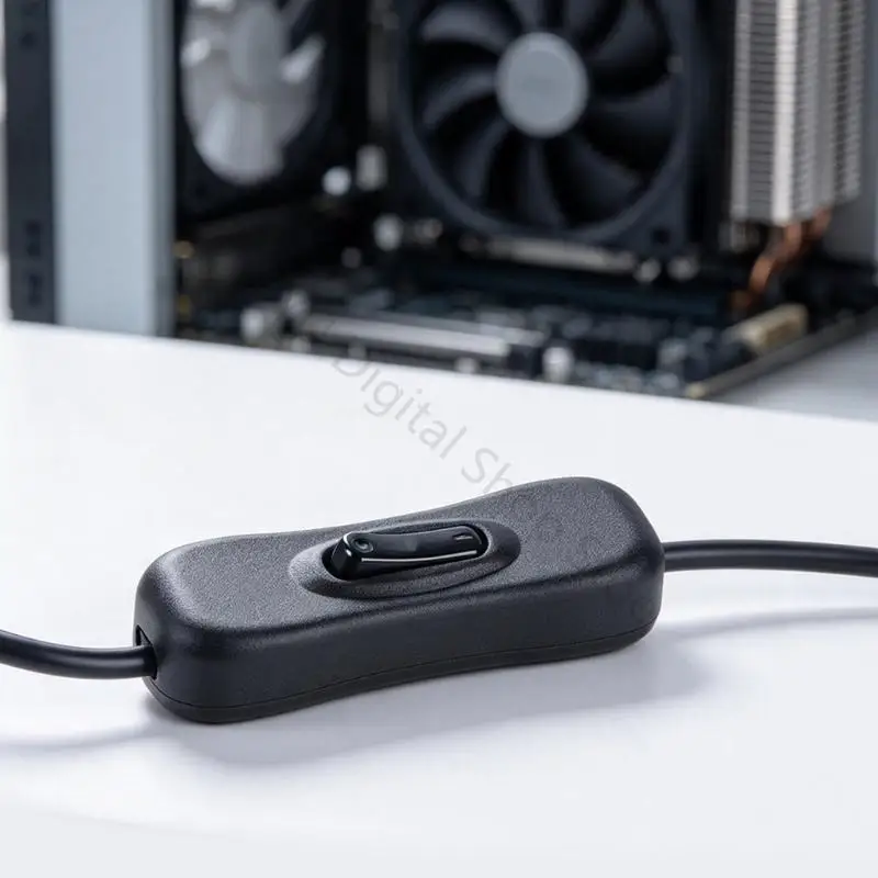 96BA Inline Control USB-Lüfter, bürstenloser 120-mm-Lüfter mit quadratischem Gehäuse, Eckmontagelöchern und USB-Stecker für – Detail 3