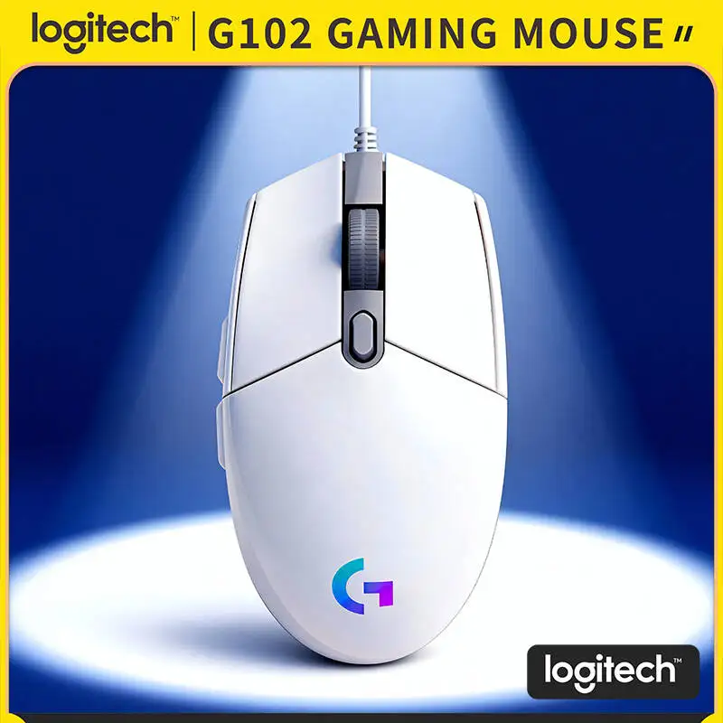 

Logitech G102 Wired Mouse, 20M Click Lifespan, 1000Hz Polling, RGB Lighting, 6 Customizable Keys for Competitive FPS