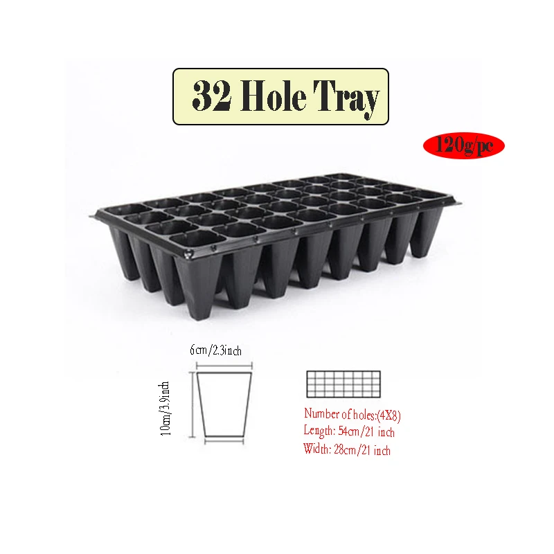 5PC Seedling Plate Flat Plate Plastic Seedling Box Thickened Transparent Simple Seedling Plug