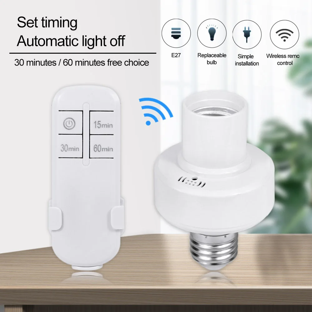 E26 AC 110V E27 AC 220V rozrządu żarówki Adapter gniazda z lampa zdalnie sterowana konwerterem podstawka