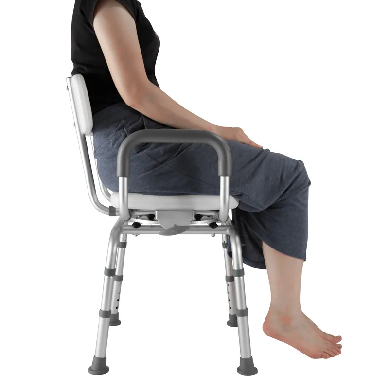 

Bathroom Swivel Chair With Backrest And Armrest 360 Degree Roated Plate Chair For Disabled People