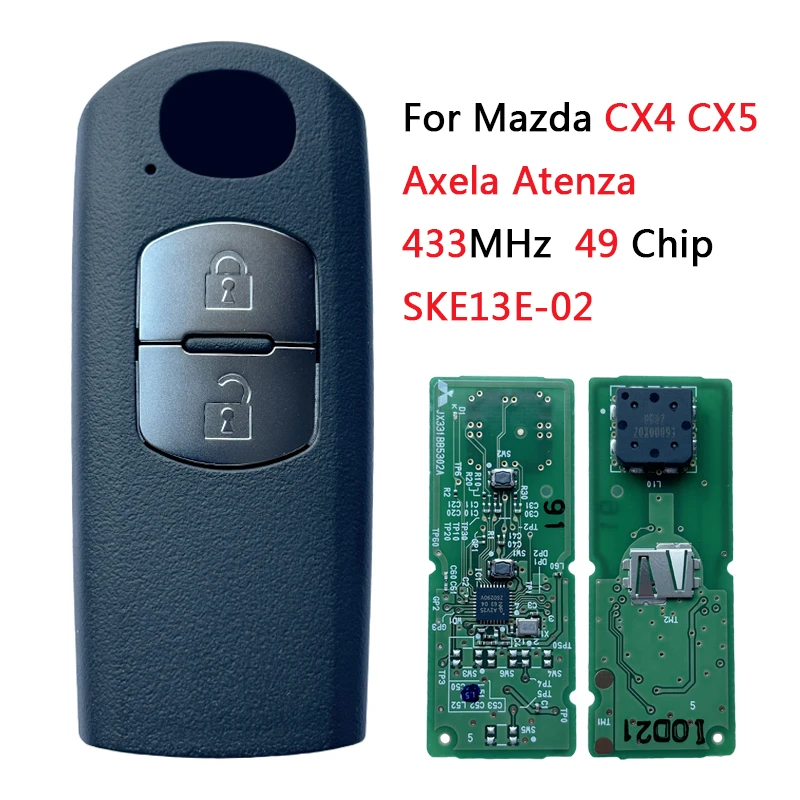 TX026048 FCC ID:SKE13E-02 Original Smart Remote Key For Mazda CX-4 CX-5 Axela Atenza Remote Key 2 Button 433Mhz 49 Chip