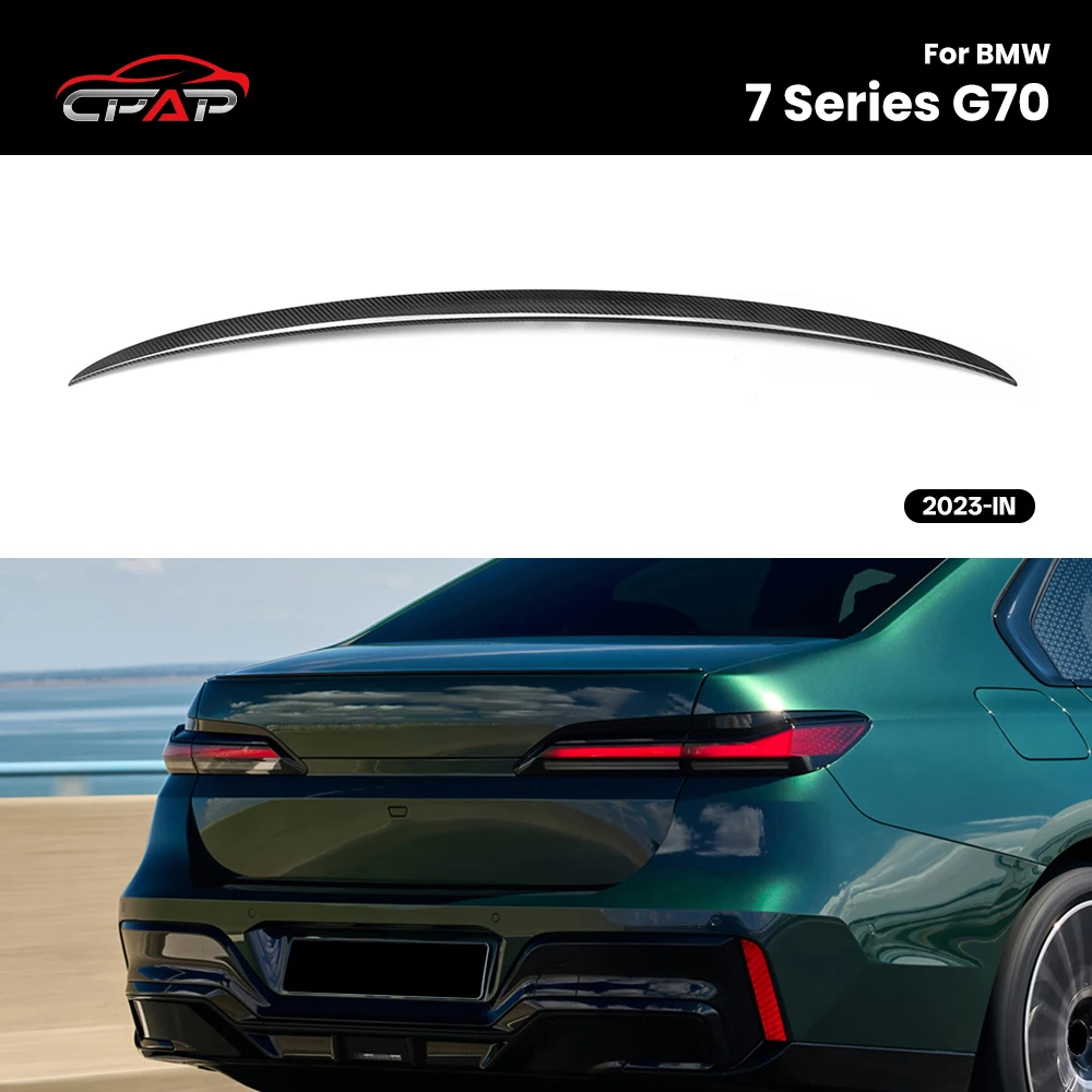 

Real Dry Carbon Fiber Rear Roof Trunk Spoiler Wing For BMW 7 Series G70 2023-IN AC Style Car Styling Tail Wing Trim