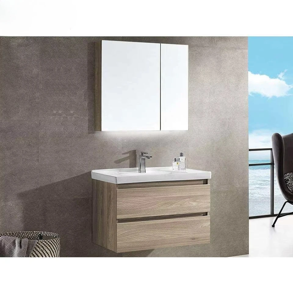Customized Style Practical Melamine Multi-layer Wall Hung Toilet Bathroom Vanity Set