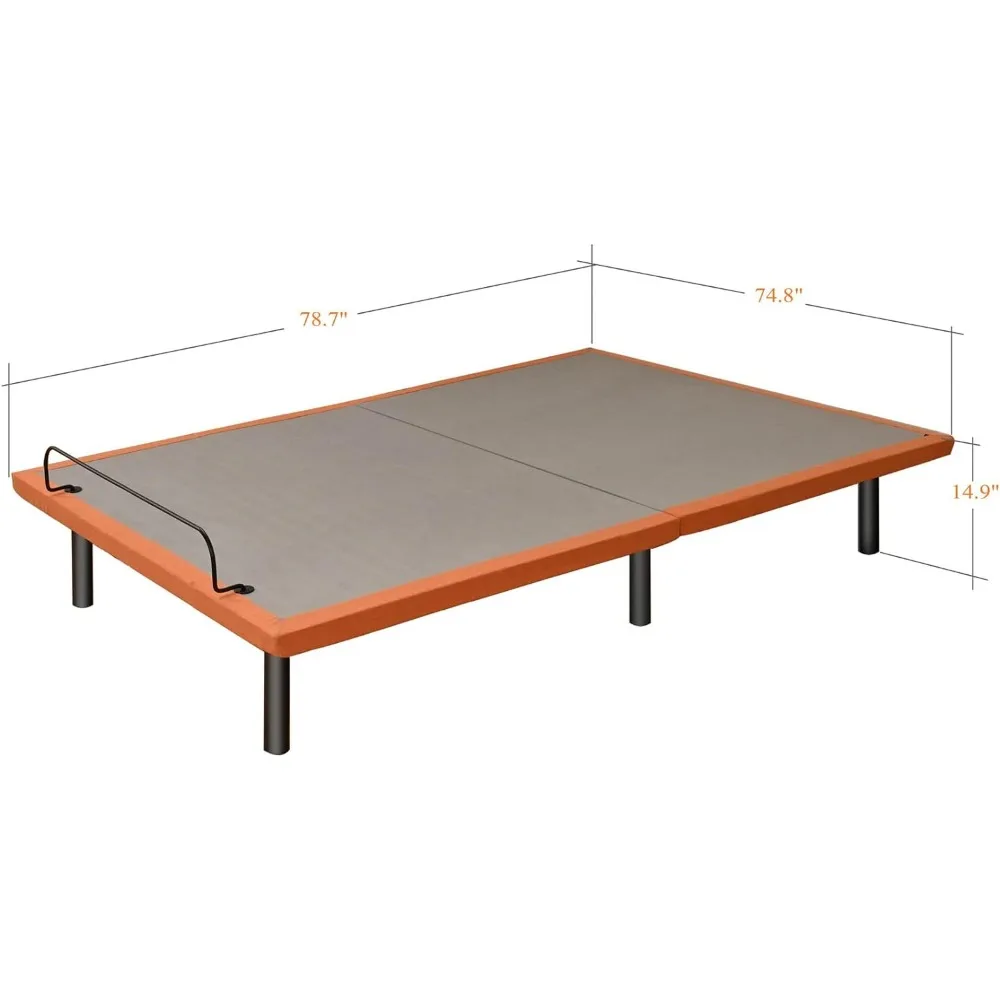 Bed, Split Kingsize Verstelbare Bedden Met Matras-Luxe Traagschuim Hybride Matras, Bed