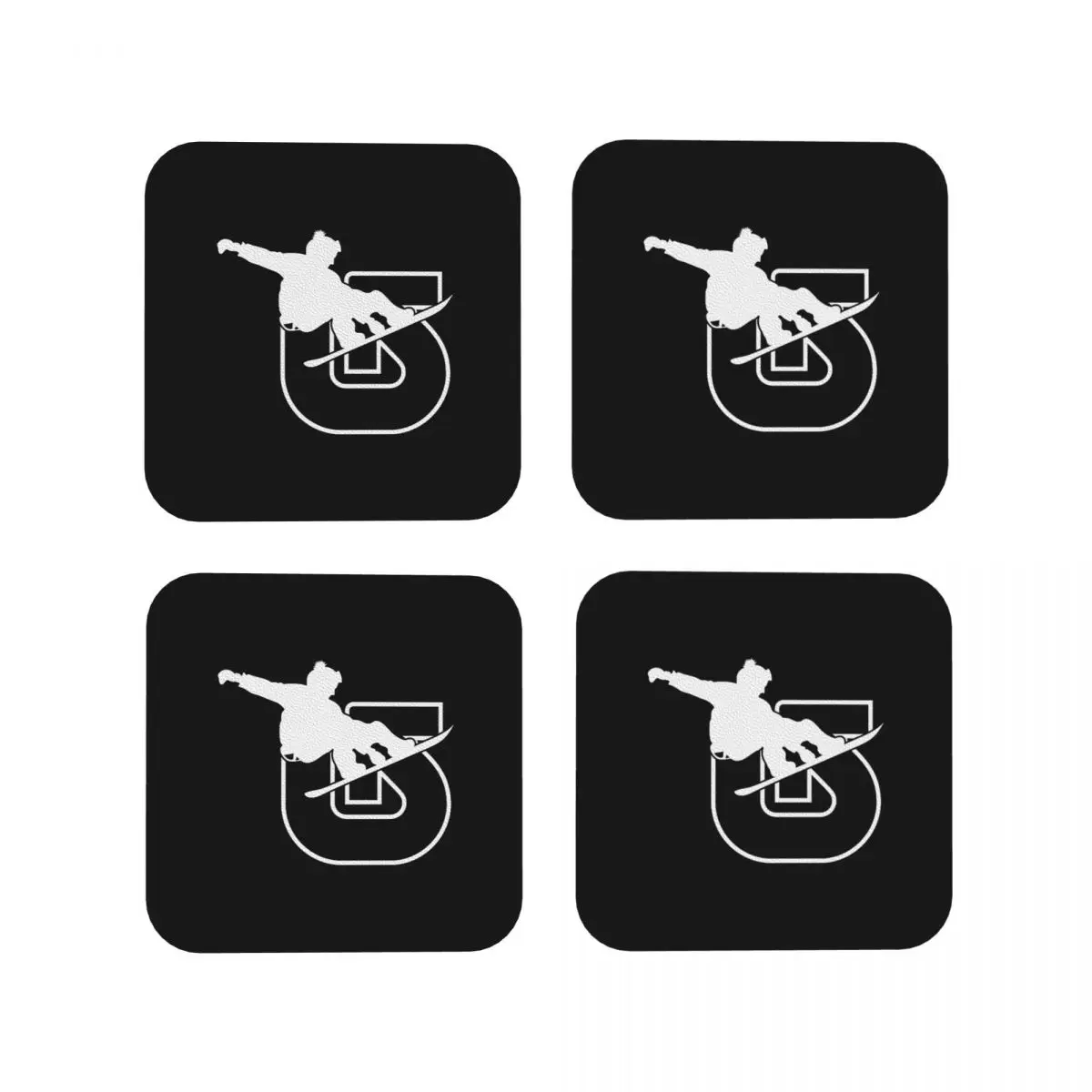 Burton Snowboard Sportive Coasters Kitchen Placemats Non-slip Insulation Cup Coffee Mats For Decor Home Tableware Pads Set of 4