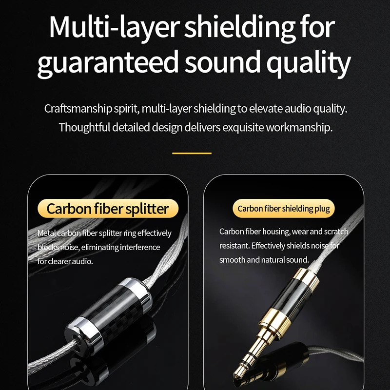 YYAUDIO Hifi 3.5mm do 2 kabel RCA czyste srebro główny rdzeń siver-plated przesiewowe 3.5mm Jack do 2rca męski przewód Aux Hifi — zdjęcie produktu 5