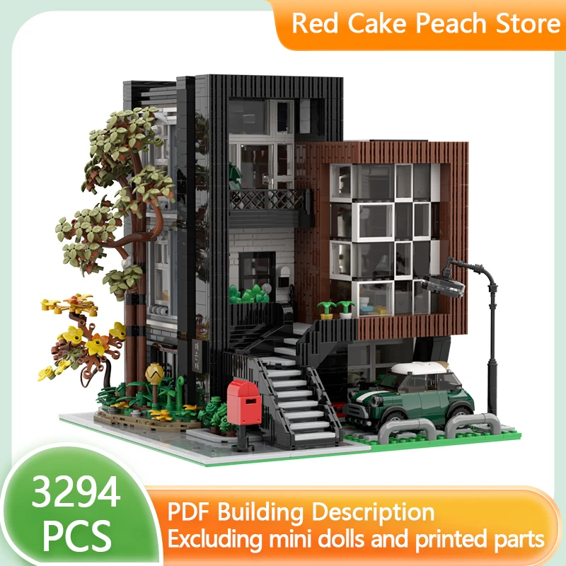 

City Street View Model MOC Building Bricks Modern Style Villa Modular Technology Gifts Holiday Assemble Children Toys Suit