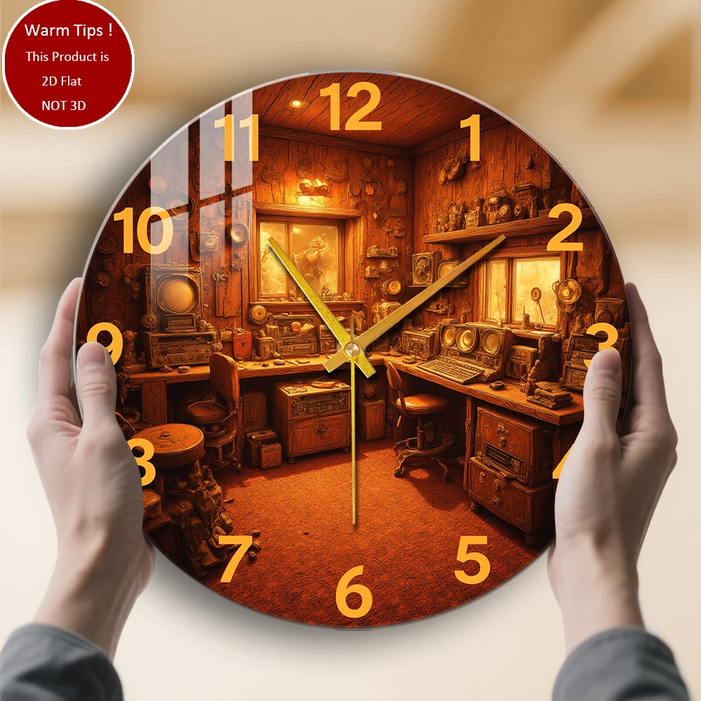 

Настенные часы из закаленного стекла, винтажные деревянные часы для кабинета, подходящие для настенного декора или настольного дисплея в любом месте