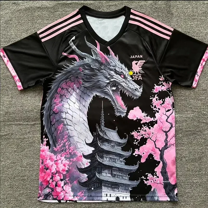 Novedad de verano, camiseta de fútbol del equipo nacional japonés, camiseta para hombre, camisetas de manga corta con estampado de Anime, camisetas deportivas informales para niños/adultos
