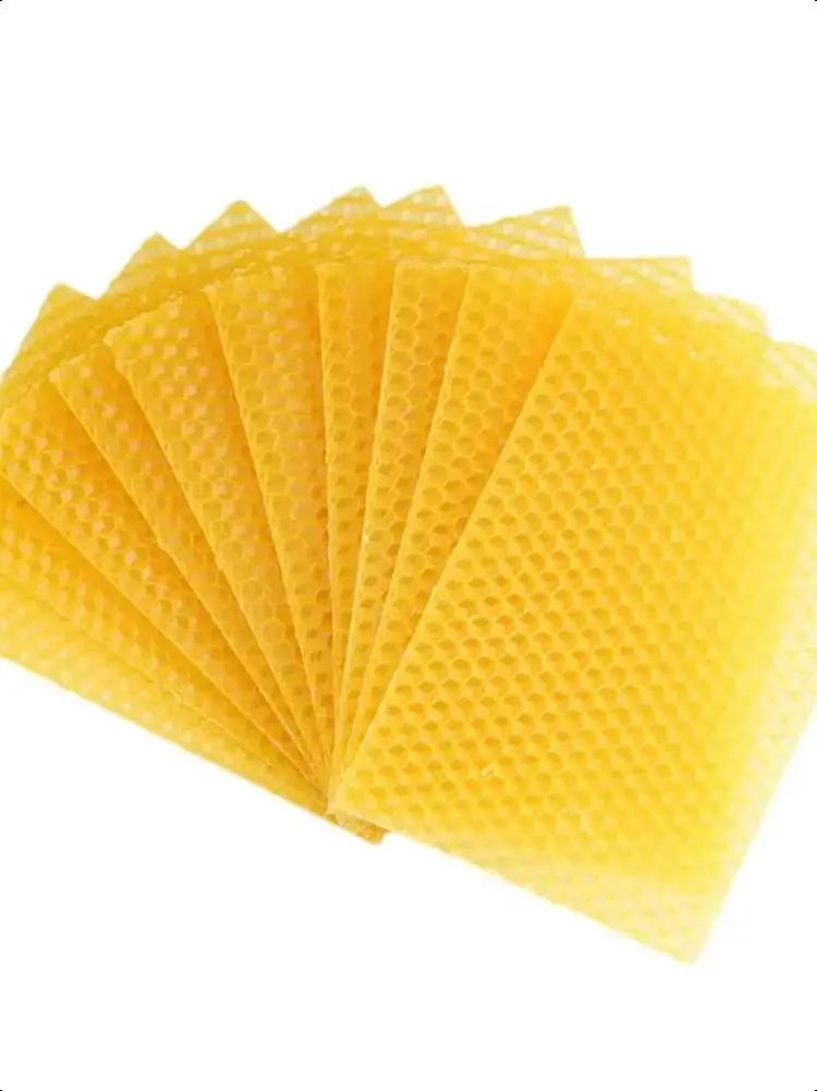 Yellow Honeycomb Foundation Bee Hive Wax Frames Base Sheets Frames Honey Beeswax Sheets Frames Beekeeping Equipment Bee smoker