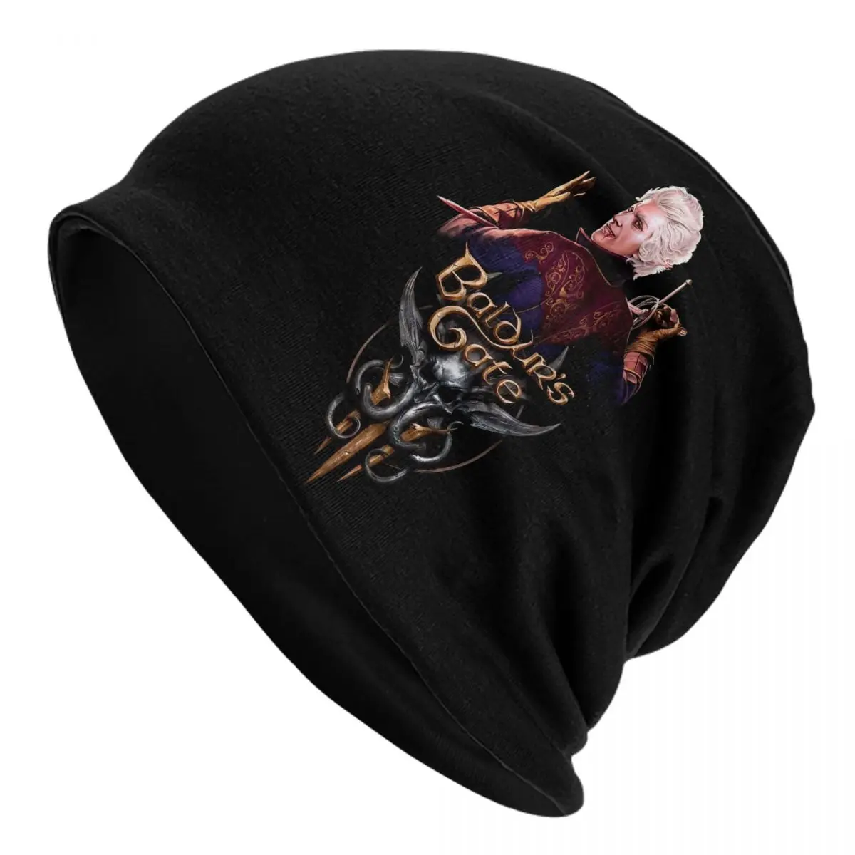 Men Baldurs Gate 3 Astarion Beanie Skullies Accessories Unique Design Funny Games Dual-use Bonnet Knitting Hats