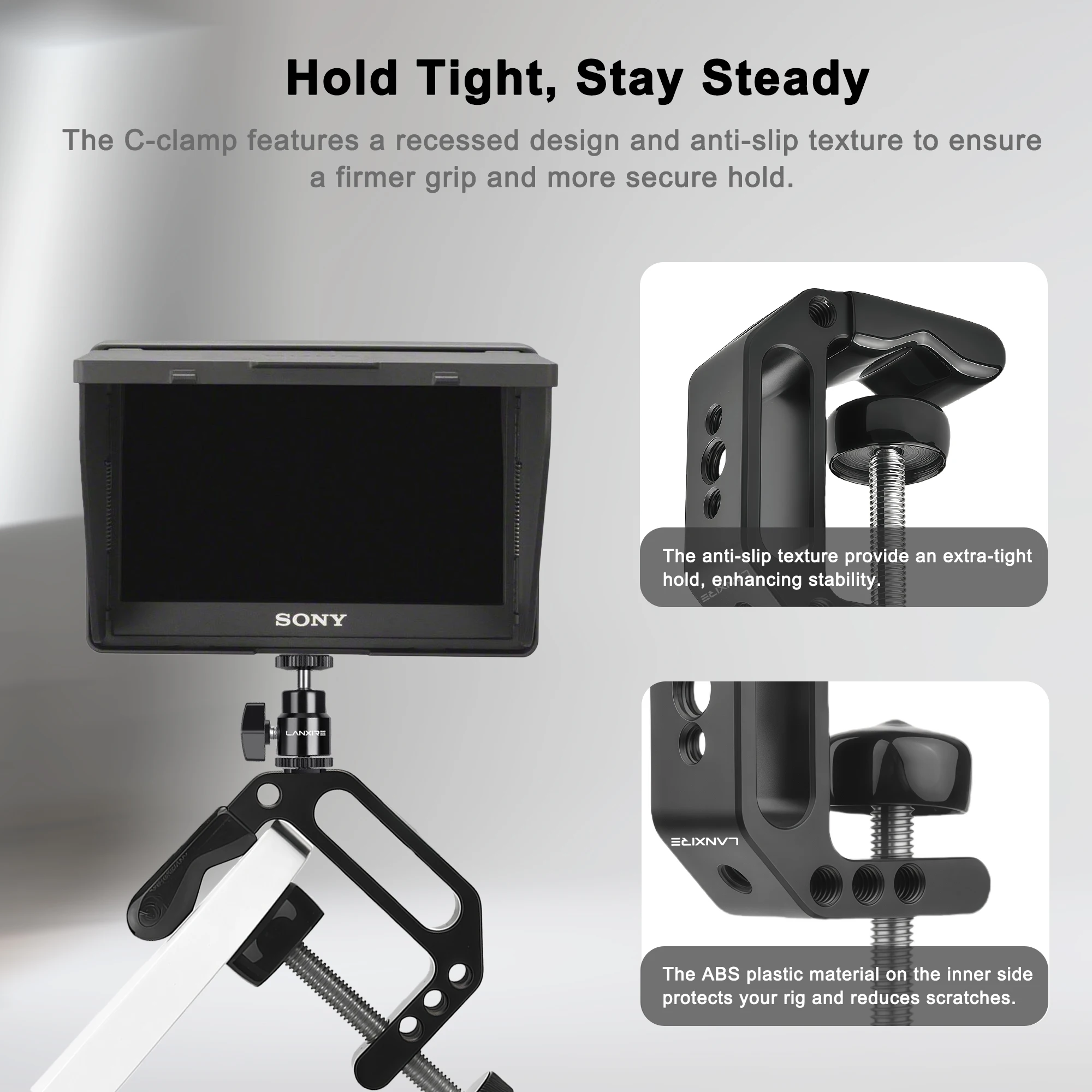Lanxire C Clamp Camera Mount Clamp with 1/4\