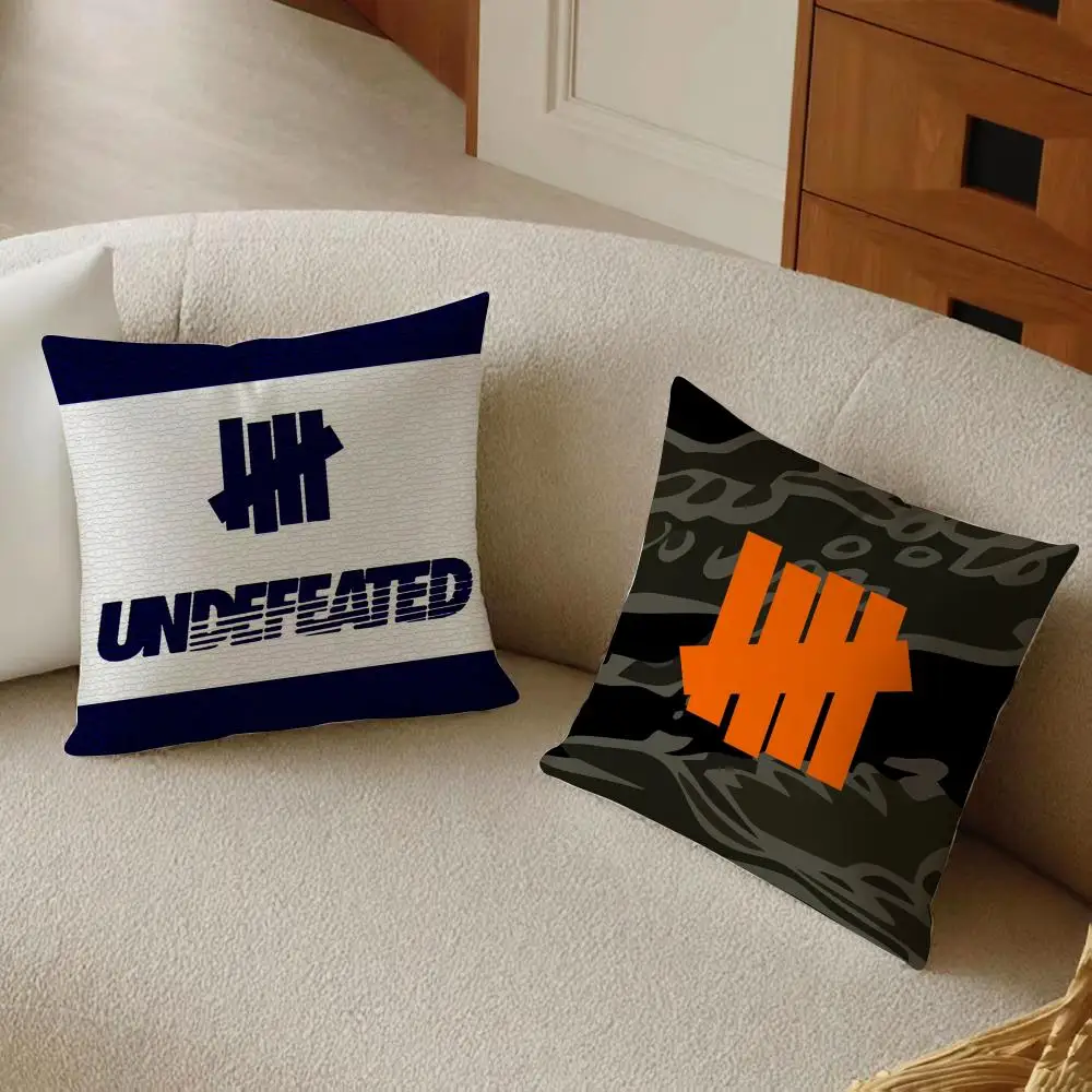 U-Undefeated Trend Cushion Cover Daily Washable Linen Pillowcase Soft  for Sofa Bed Home Room Decor