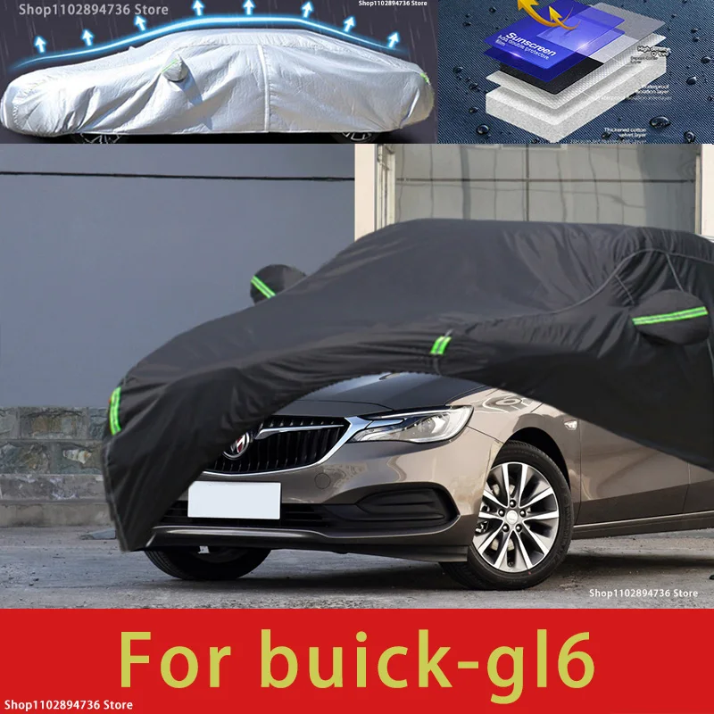 

For buick gl6 fit Outdoor Protection Full Car Covers Snow Cover Sunshade Waterproof Dustproof Exterior black car cover