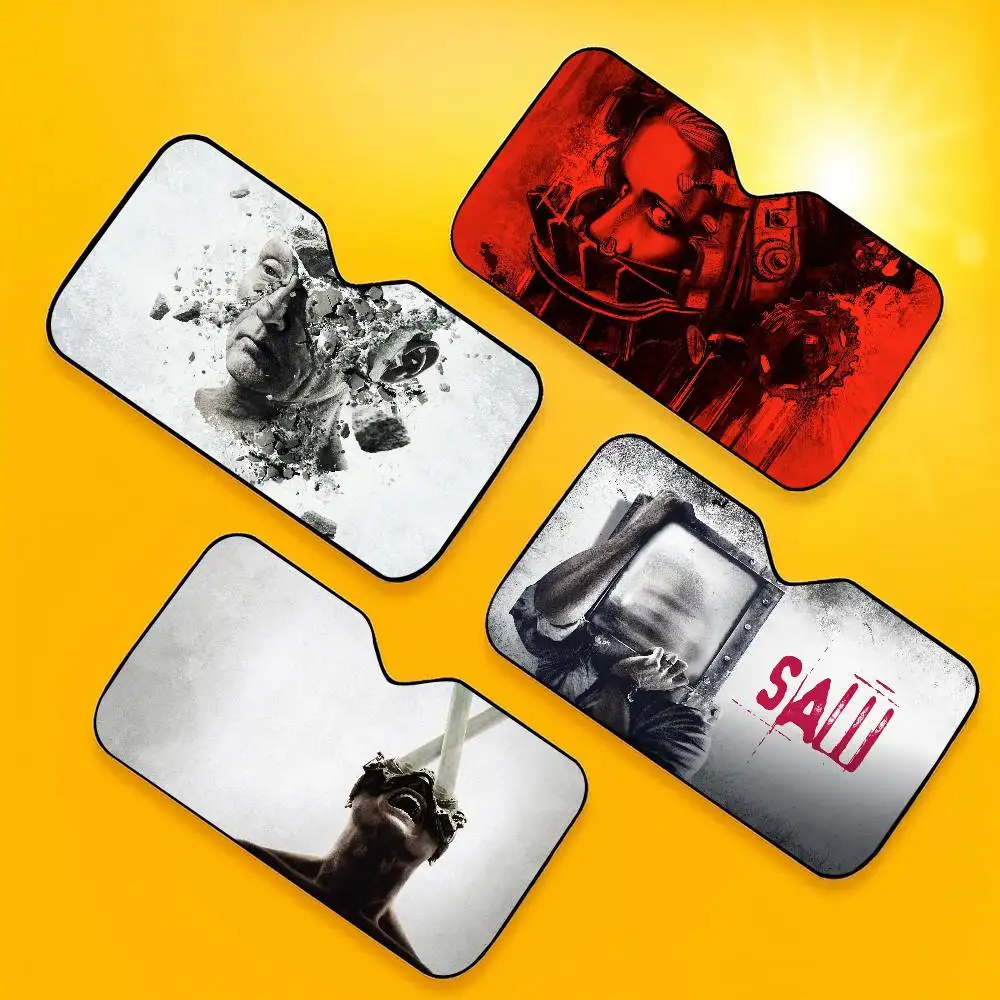 Thriller Movie S-Saw Car Sun Shade Windshield Foldable Cute Funny Sunshade By Vincent for Car Truck SUV Blocks