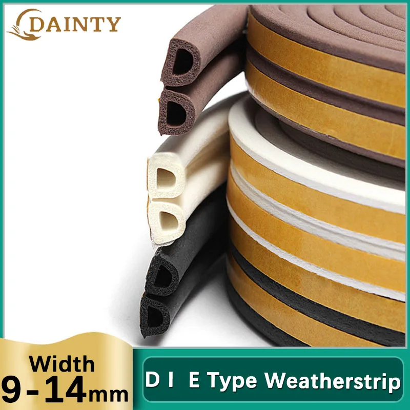 

D I E Type Weatherstrip Door House Self Adhesive Rubber Seal Foam Tape Under Door Window Sealing Strips Dustproof Soundproof