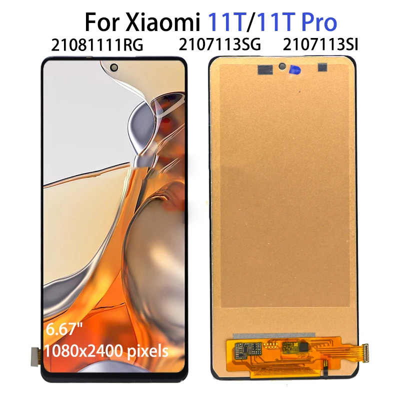 

6.67" incell For Xiaomi 11T Pro LCD 2107113SG Display Screen Touch Panel Digitizer For Mi 11T Display 21081111RG Replacement