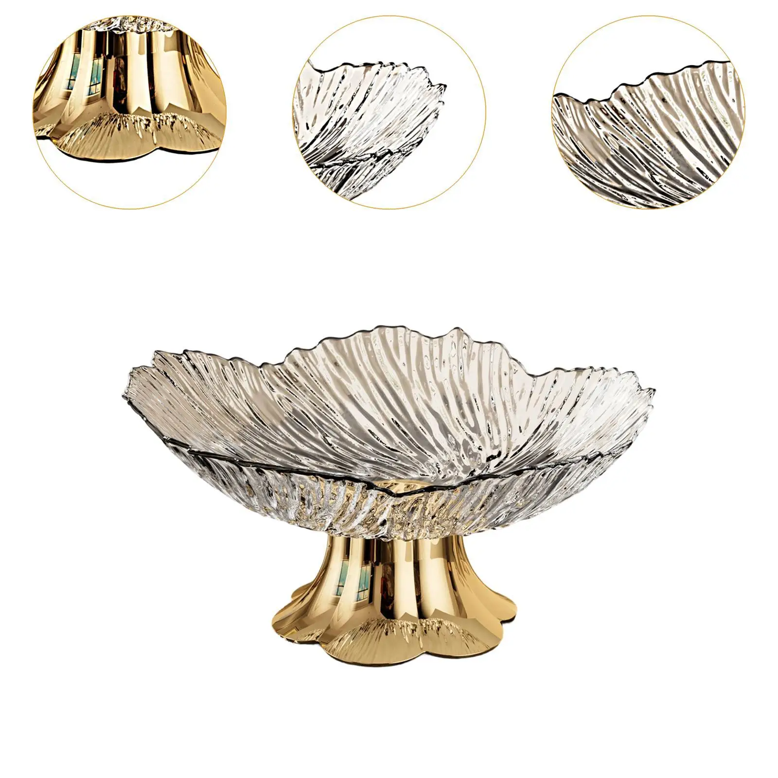 Modern Elegant Pedestal Fruit Bowl Decorative Table Center Tray for Home Kitchen Countertop Party Use