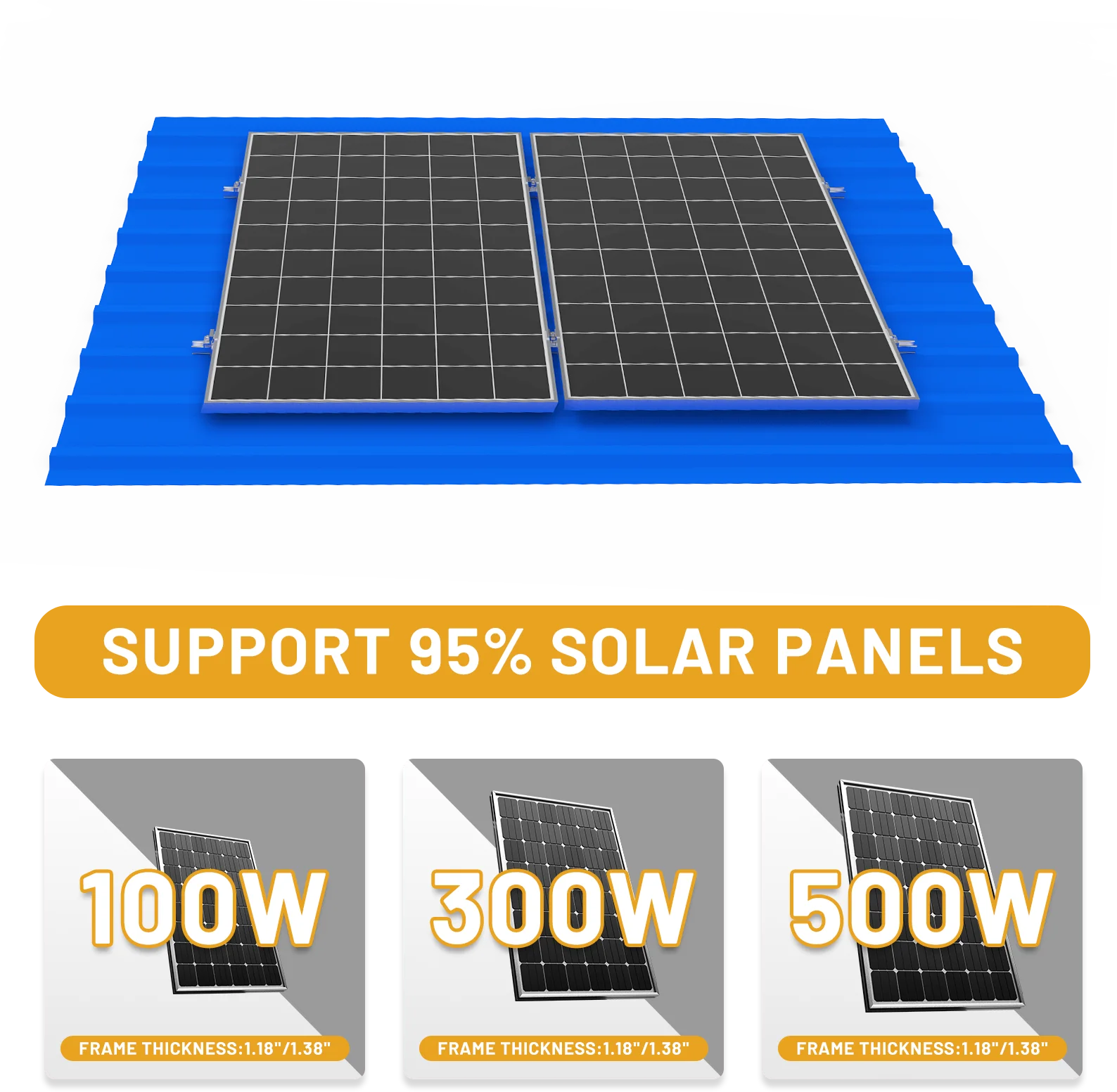 10/6/2pcs Solar Panel Bracket Kit PV Middle Clamp End Clamp Aluminium Profile Solar Module