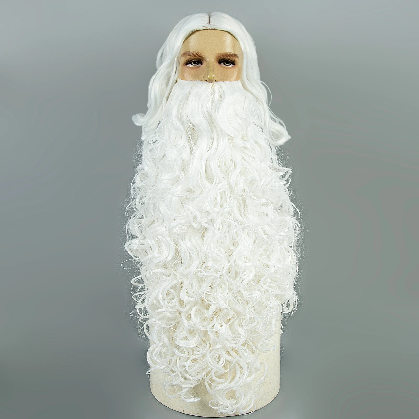 REEWES Santa Claus Beard Wigs Set,Eyebrows Moustache Accessories,Blonde Synthetic Wig,Christmas Costume Hair,Old Men Dress