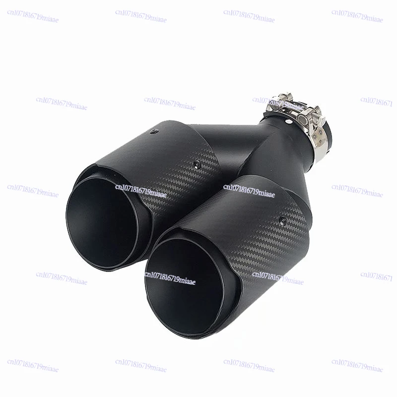 Y-type Double Exhaust Pipe Car Modification Carbon Fiber 63-89 Black Paint Car Supplies Tail Mouth Tail Throat