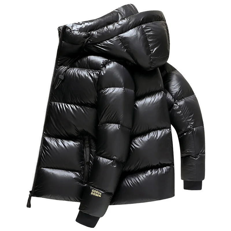 Winter Down Jacket Men Goose Coat For Men Waterproof Fashion Short Puffer Jacket Men Hood Black Luxury Brand Warm Feather Jacket