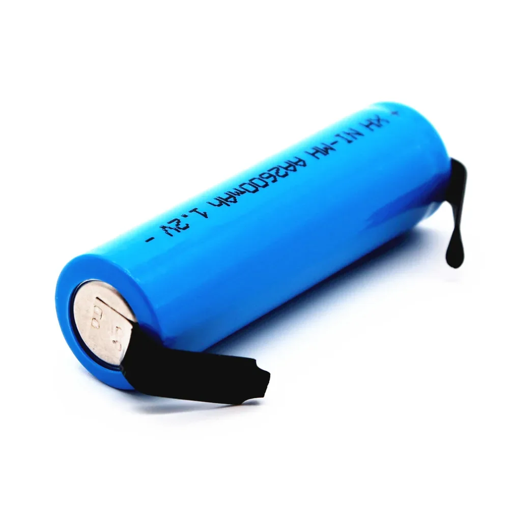 Original 1.2V AA 2600mAh NiMH Rechargeable Battery With DIY Welding Pin Electric Shaver Toothbrush Toy