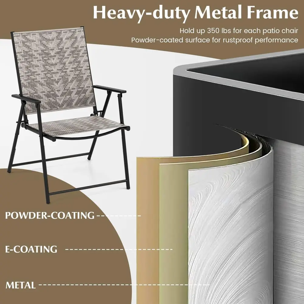 Set Of 4 Patio Fold…