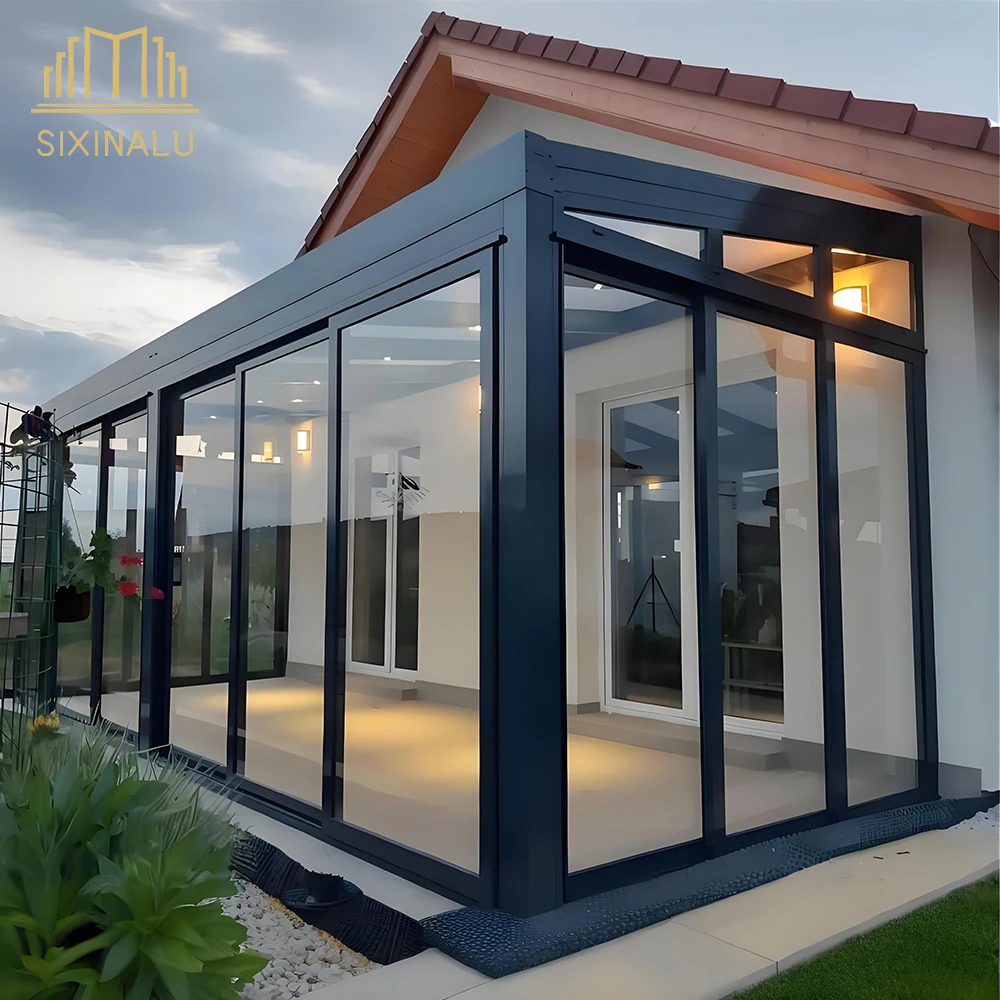 

Раздвижные двери Sixinalu для солнечных комнат, передние входные двери, алюминиевый сплав с двойной остеклением, изготовленный на заказ для садовой комнаты, заподлиненные в помещении, предложение