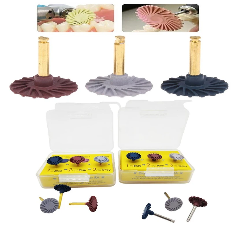 

6Pcs/box Shank Dia2.35mm Rubber 14MM Cyclone Wheel Polishing Set For Low Speed High-Brightness Polishing Of Composite Materials