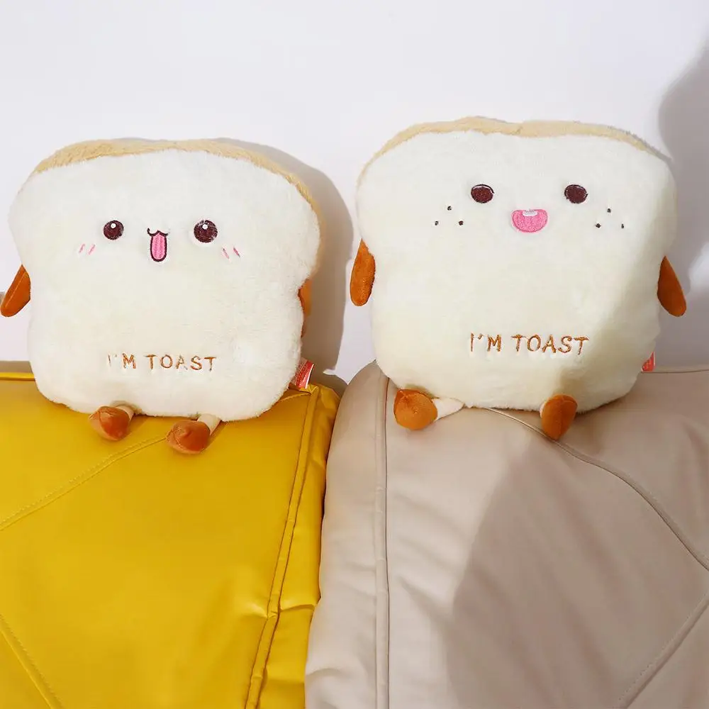 Regalo decoración del hogar simulación tostada muñeco de peluche juguete de peluche almohada de mano cálida almohada de pan de felpa almohada para dormir cojín relleno