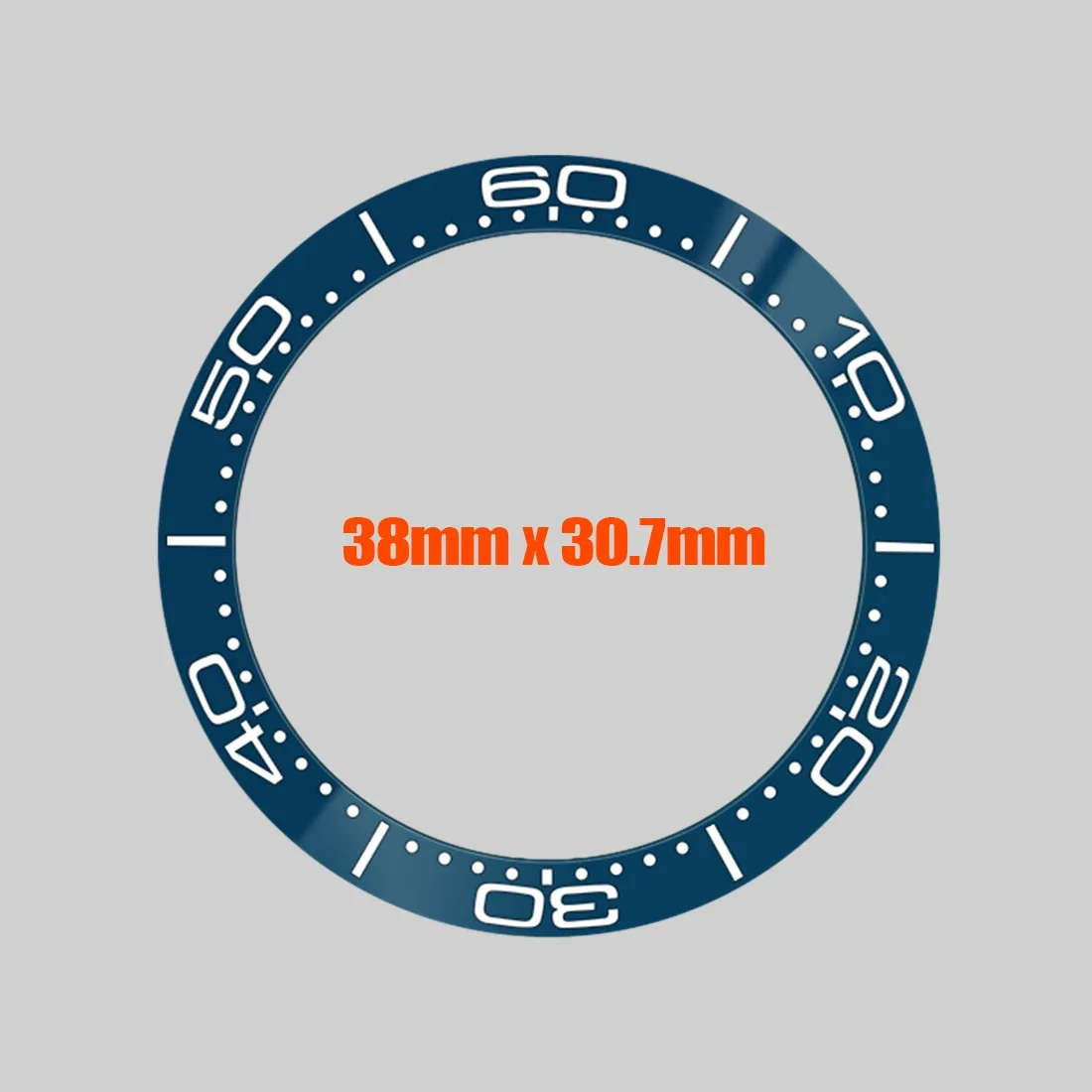 Inserto de bisel de cerámica Seamaster de 38mm x 30,7mm apto para caja de reloj Sub SRPD Seamaster 300 índice de 60 min piezas de anillo de bisel curvo