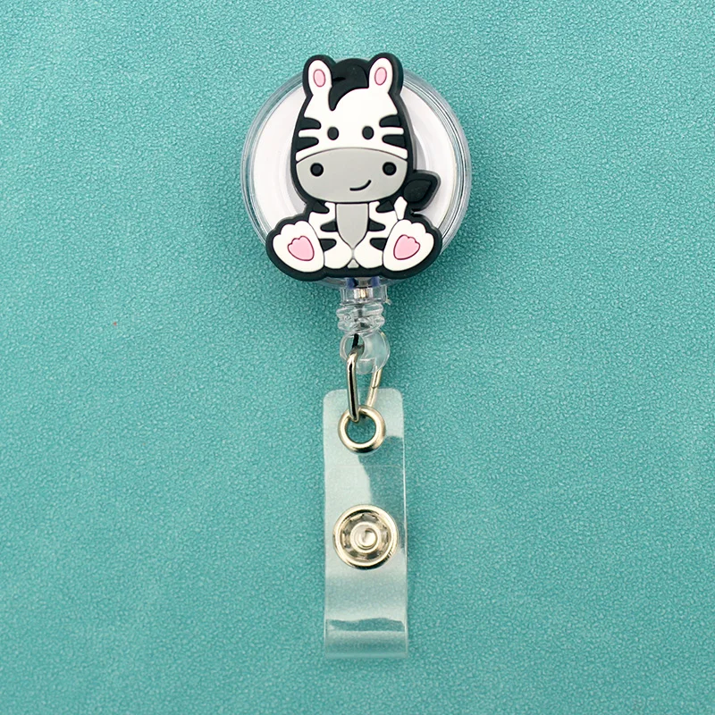 Cute Forest Animal Style Badge Reel Nurse Workers Enfermera ID Holder Girl Boy Retractable Name Card Holder Accessory