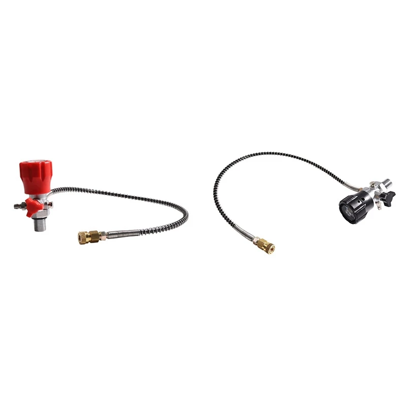 

CO2 Tank Compressed Air DIN Valve Gauge & Fill Station,6000Psi High Pressure, 6Mm Quick Disconnect Adapter-Boom