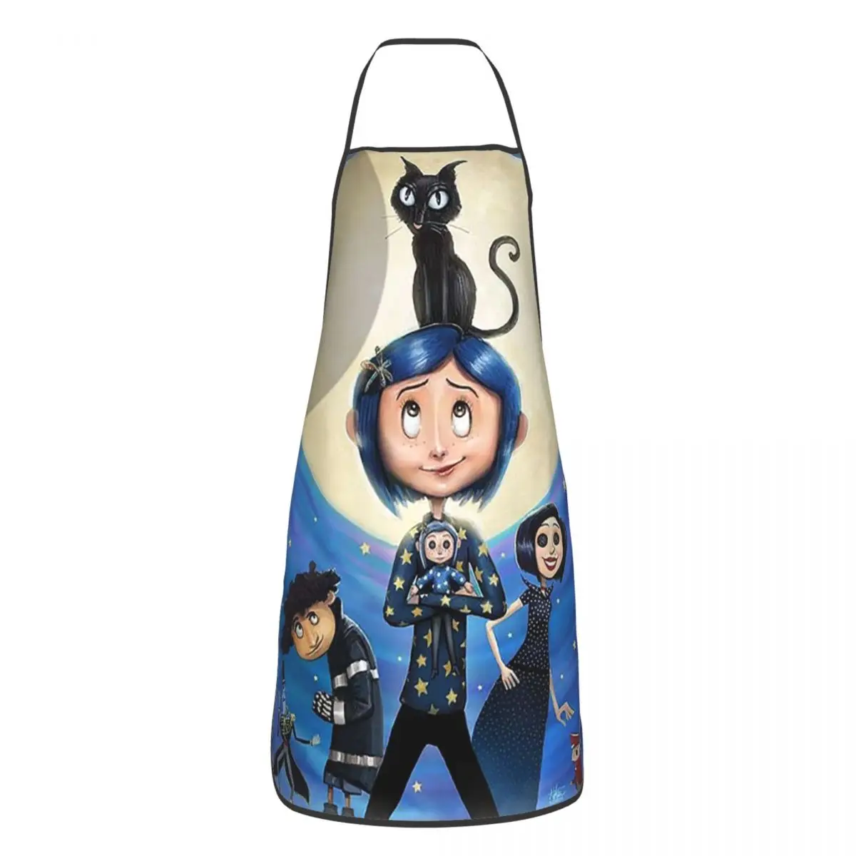 Custom Unisex Halloween Horror Movie Coraline Kitchen Chef Cooking Baking Apron Women Men Tablier Cuisine for Painting