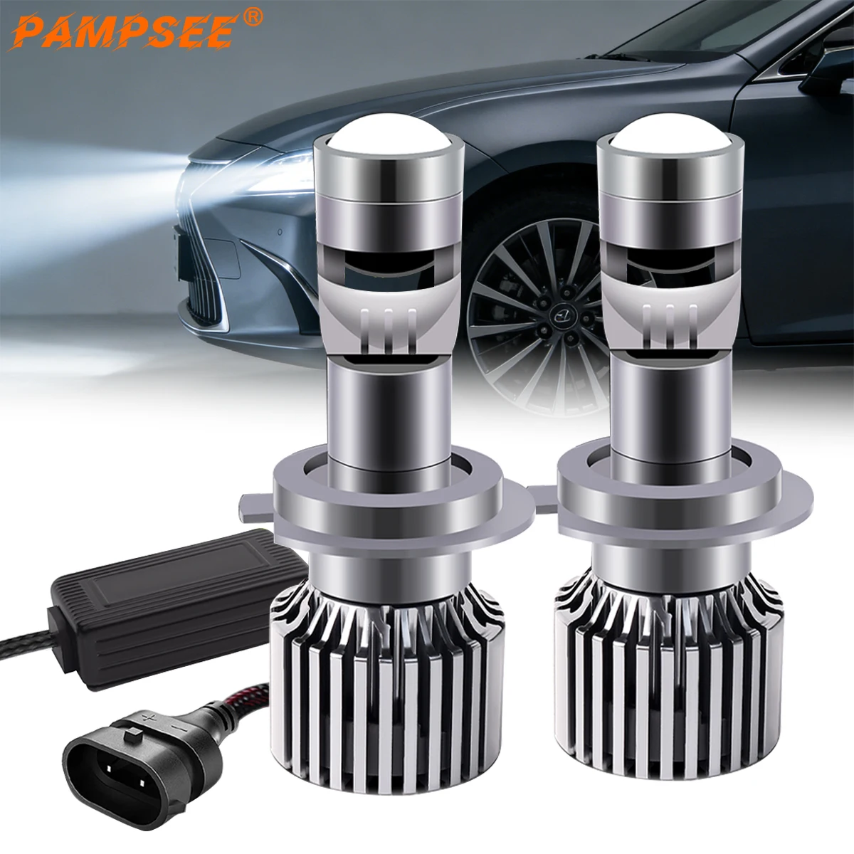 

PAMPSEE-лазерная лампа для фар H4, светодиодные лазерные линзы для автомобилей 9005 HB3 9006 HB4 H10 H11, мини-лупа, светодиодный объектив, проектор, авто лампа