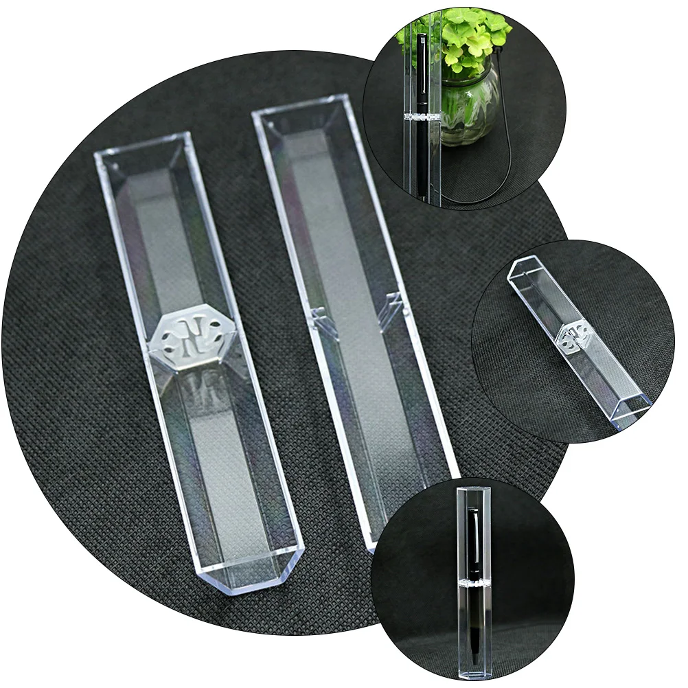 

6 Pcs Plastic Pen Box Portable Transparent Stationery Case Multi Functional Pencil Storage Box For Students Office