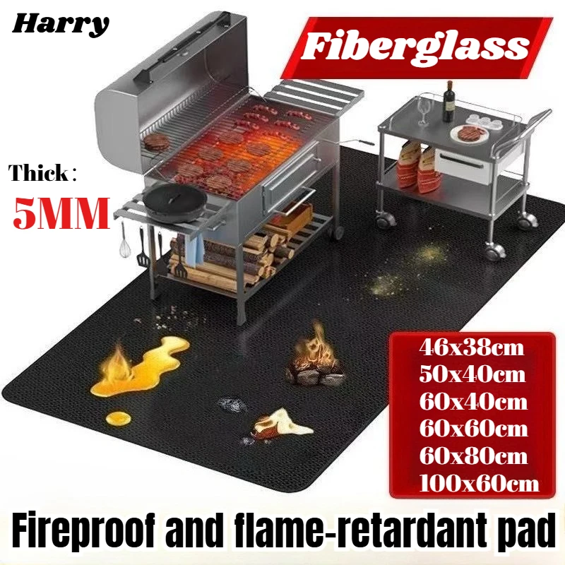 

Outdoor Barbecue Stove Fireproof Mat High Temperature Resistant Kitchen Appliances Lawn Protection Mat Flame Retardant