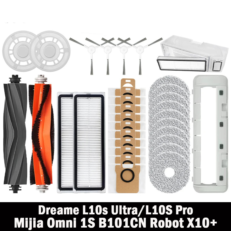 Dreame L10s Ultra / S10 Pro Accessories For XIAOMI Mijia Omni 1S B101CN Robot X10+ Robot Vacuum Main Side Brush Filter Mop Parts