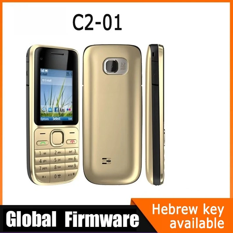 C2-01 Classic QWERTY Unlocked 2G 2 inches 1020mAh 3.2MP 3.5mm jack Symbian OS Camera long Standby with hebrew key Used Phone
