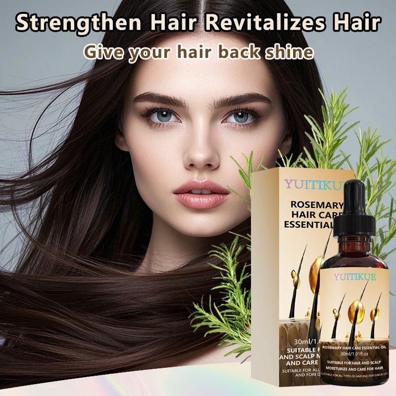 

YUITIKUE Rosemary Hair Oil - Moisturizes & Nourishes Hair, Suitable For All Hair Types, Daily Hair Care, 30ml