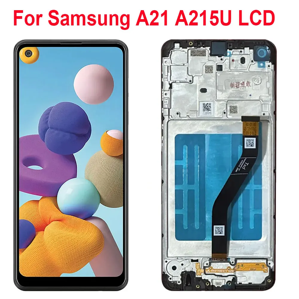 6.5“ Screen For Samsung Galaxy A21 A215U LCD Display Screen Panel Digiziter Assembly For Samsung Galaxy A21 LCD With Frame