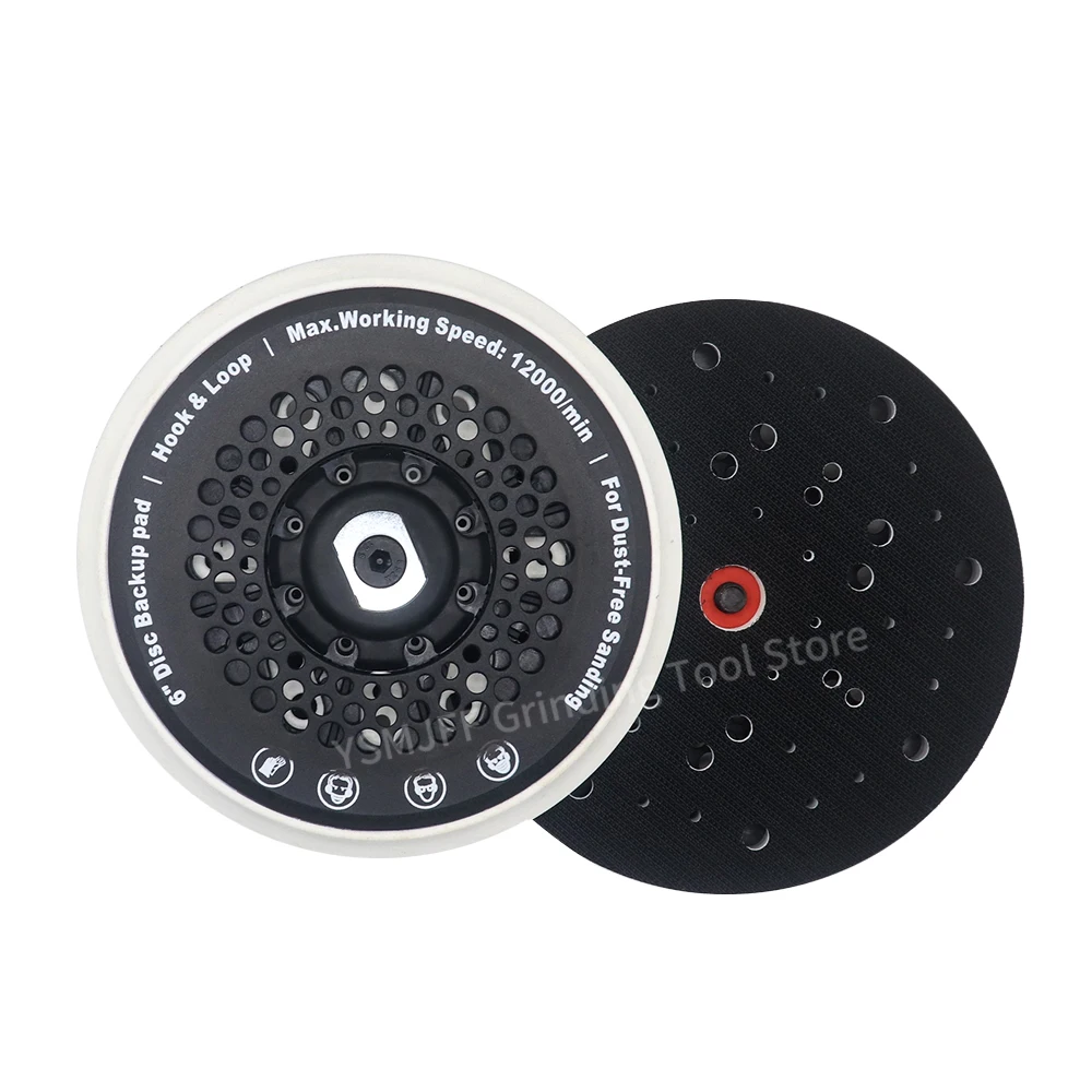 

1PC 6 Inch 52 Hole Dust-Free Orbital Sander Hook & Loop Sanding Pad,M8-17T Thread Self-Adhesive Sanding Pad for 6" Air Sander