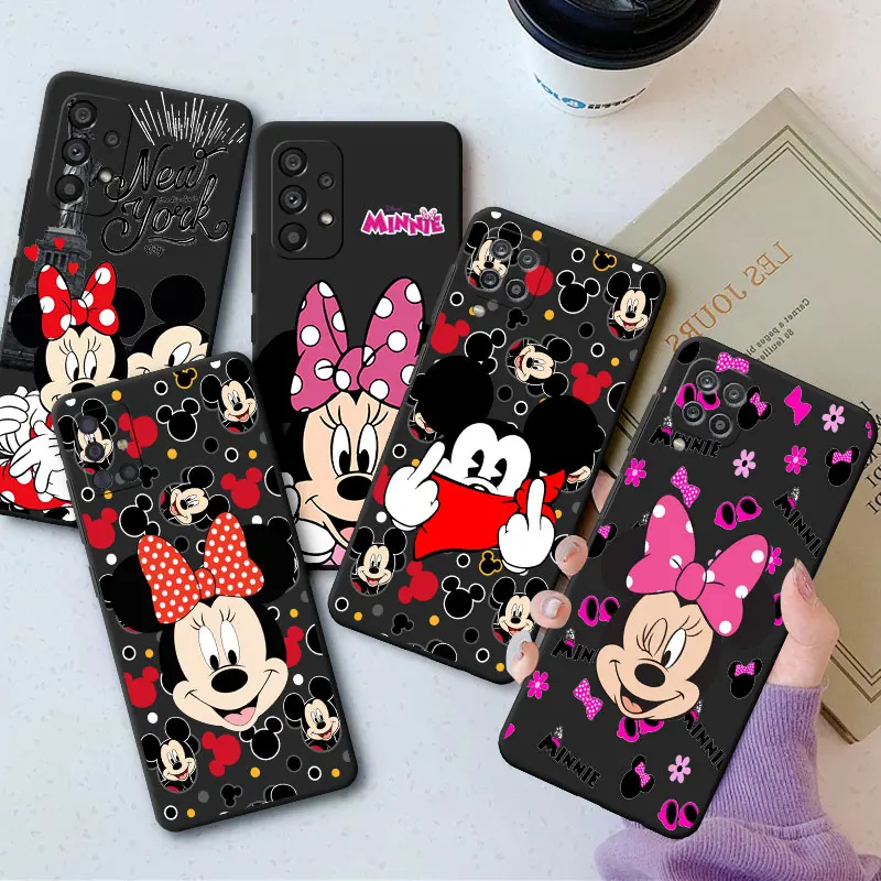 Mickey Minnie Mouse Disney Silicone Case for Samsung Galaxy A12 A13 A22 A52 5G A21s A11 A32 A71 A51 4G A72 A31 Black Official