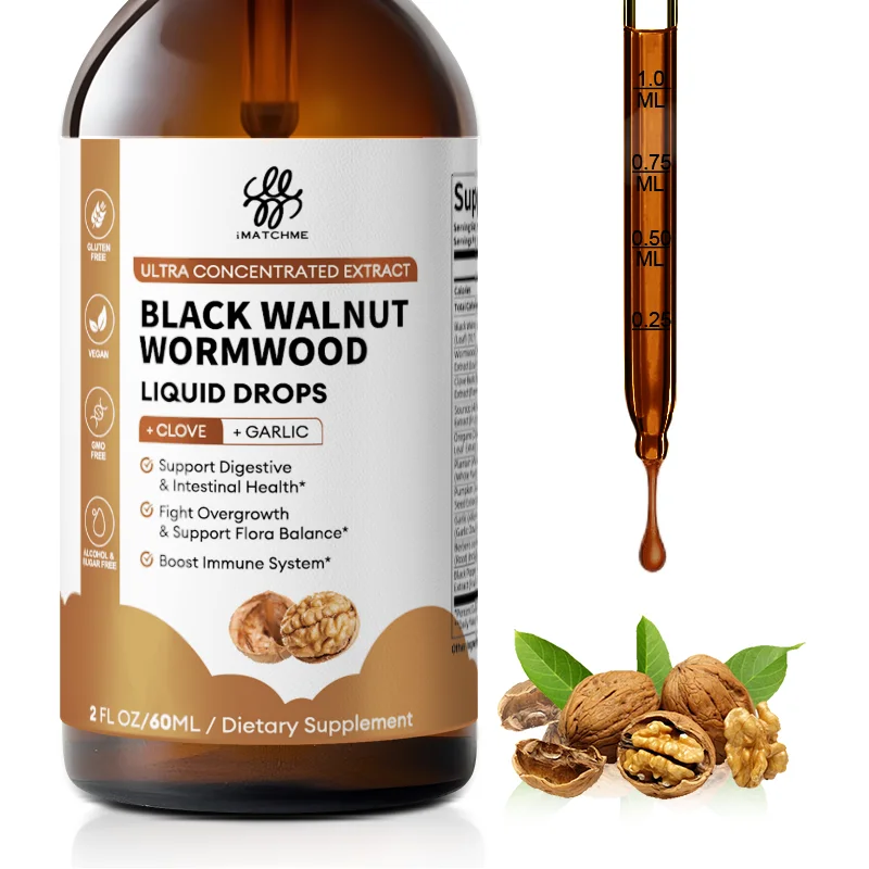 

Black Walnut Wormwood Clove Liquid Drops – Rapid Gut Cleanse & Digestive Health with Berberine, Alcohol-Free Gut-Friendly
